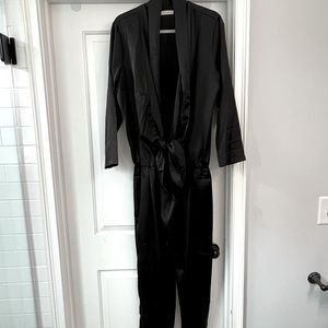 Satin black jumpsuit